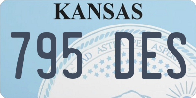 KS license plate 795DES