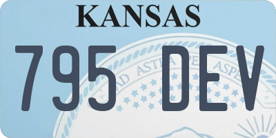 KS license plate 795DEV
