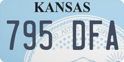 KS license plate 795DFA