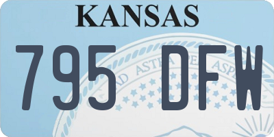 KS license plate 795DFW