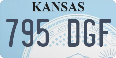 KS license plate 795DGF