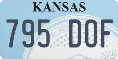 KS license plate 795DOF