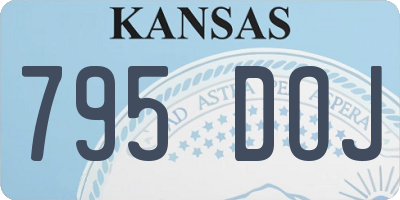 KS license plate 795DOJ
