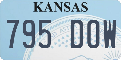KS license plate 795DOW