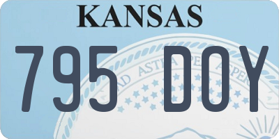 KS license plate 795DOY