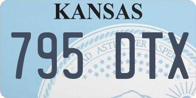 KS license plate 795DTX