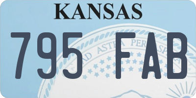 KS license plate 795FAB