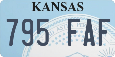 KS license plate 795FAF