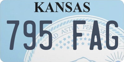 KS license plate 795FAG