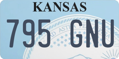 KS license plate 795GNU