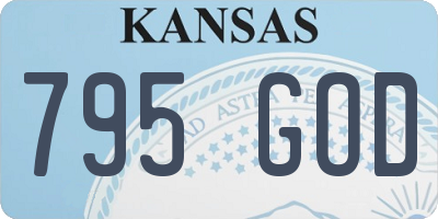 KS license plate 795GOD