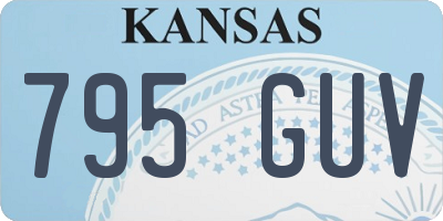 KS license plate 795GUV