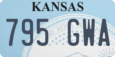 KS license plate 795GWA