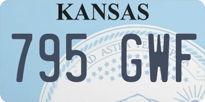 KS license plate 795GWF