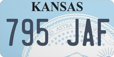 KS license plate 795JAF