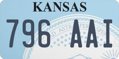 KS license plate 796AAI