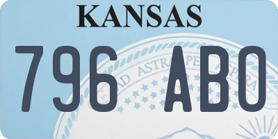 KS license plate 796ABO
