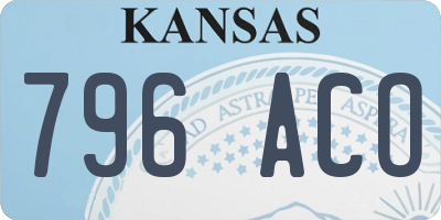 KS license plate 796ACO