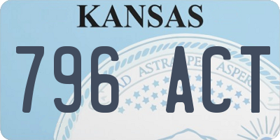 KS license plate 796ACT
