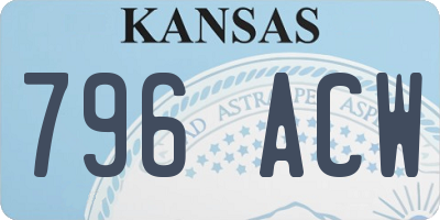 KS license plate 796ACW