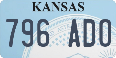 KS license plate 796ADO