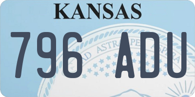 KS license plate 796ADU