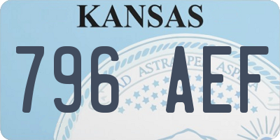 KS license plate 796AEF