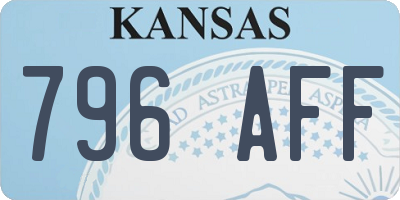 KS license plate 796AFF