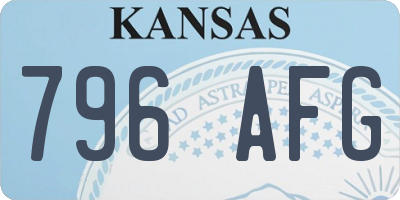 KS license plate 796AFG