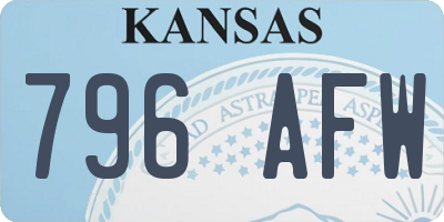 KS license plate 796AFW