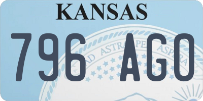KS license plate 796AGO
