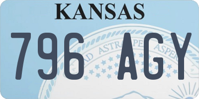 KS license plate 796AGY