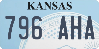 KS license plate 796AHA