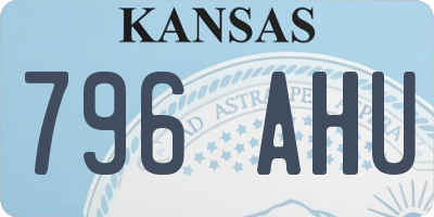 KS license plate 796AHU