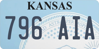 KS license plate 796AIA