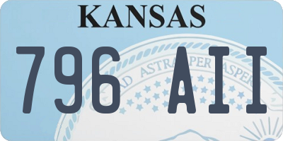KS license plate 796AII
