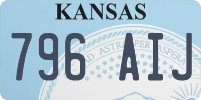KS license plate 796AIJ