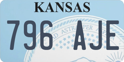 KS license plate 796AJE