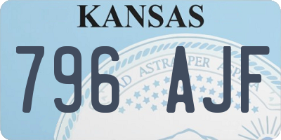 KS license plate 796AJF