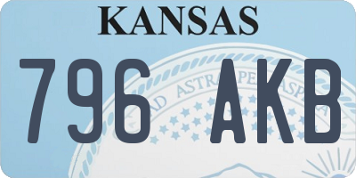 KS license plate 796AKB