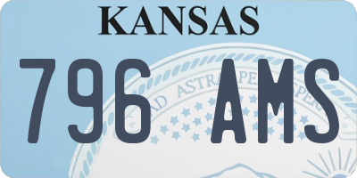 KS license plate 796AMS