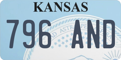 KS license plate 796AND