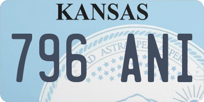 KS license plate 796ANI