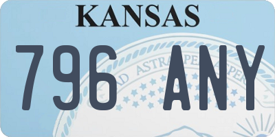 KS license plate 796ANY