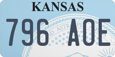 KS license plate 796AOE