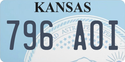 KS license plate 796AOI
