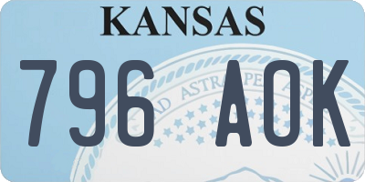KS license plate 796AOK