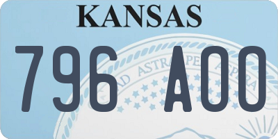 KS license plate 796AOO