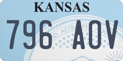 KS license plate 796AOV