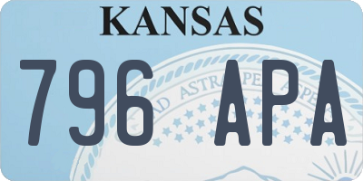 KS license plate 796APA